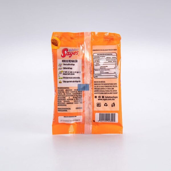 Gelatina Sabor Durazno Sayes Agua 120 Gr