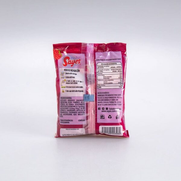 Gelatina Sabor Frambuesa Sayes Agua 120 Gr