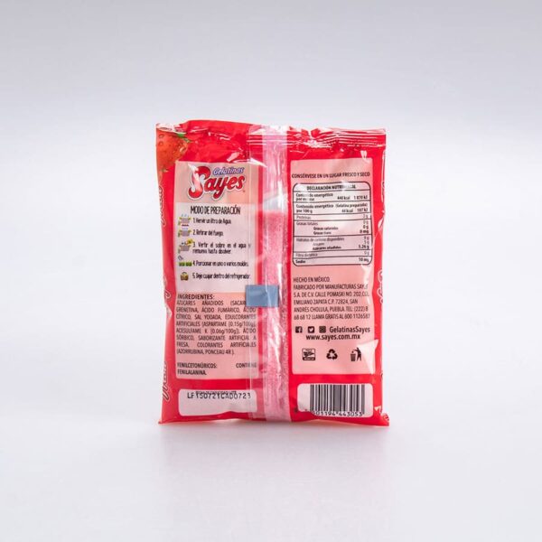 Gelatina Sabor Fresa Sayes Agua 120 Gr
