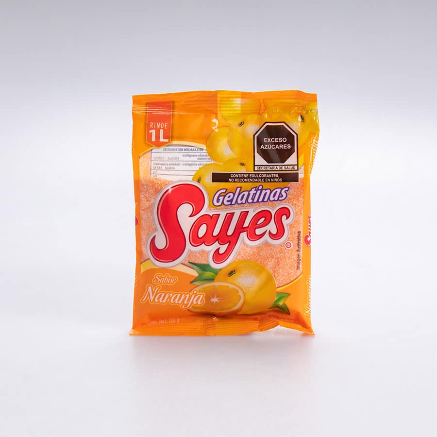 Gelatina Sabor Naranja Sayes Agua 120 Gr
