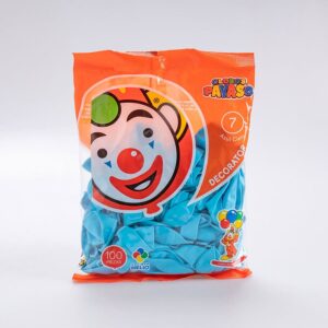 Globo Azul Cielo #7 Payaso 100 Pz