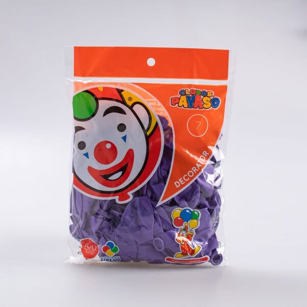 Globo Violeta #7 Payaso 100 Pz