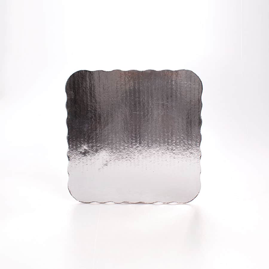 Base de Cartón Plateada 26×26 Cm