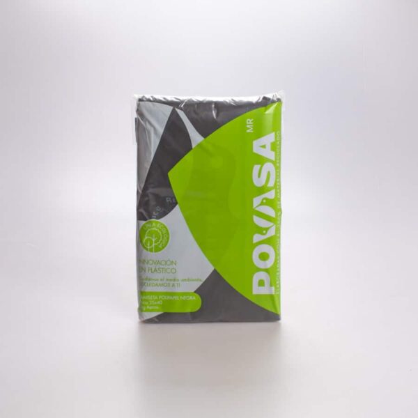 Bolsa Asa Polipapel Negra #1 (25x40) Povasa 1 Kg