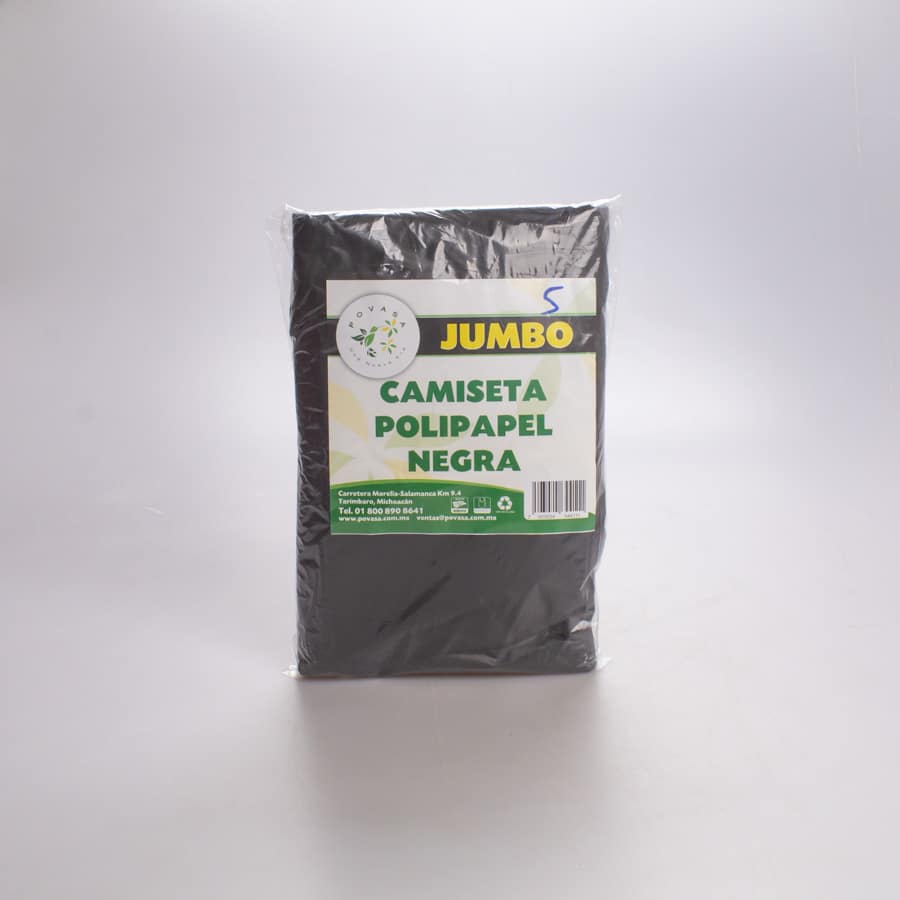 Bolsa Asa Polipapel Negra #5 (45×90) Povasa 1 Kg