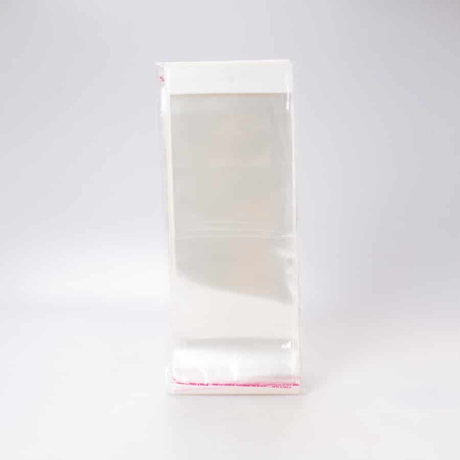 Bolsa de Celofán 13×30+3+3 Cm Adhesiva 100 Pz