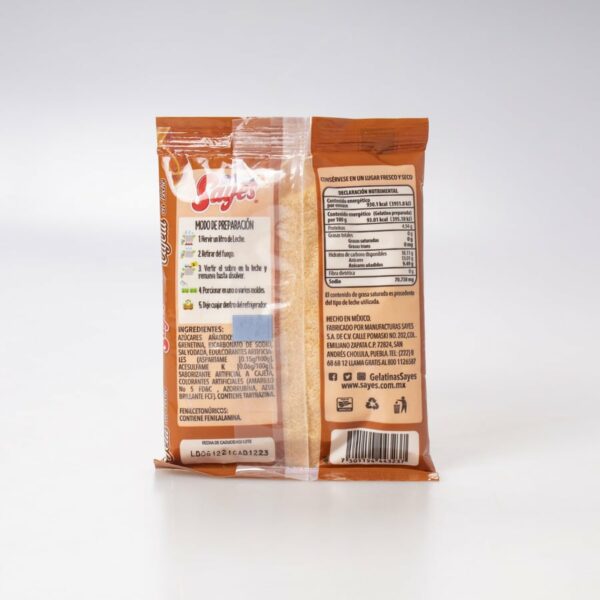 Gelatina Sabor Cajeta Sayes Leche 120 Gr