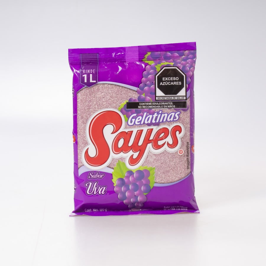 Gelatina Sabor Uva Sayes Agua 120 Gr
