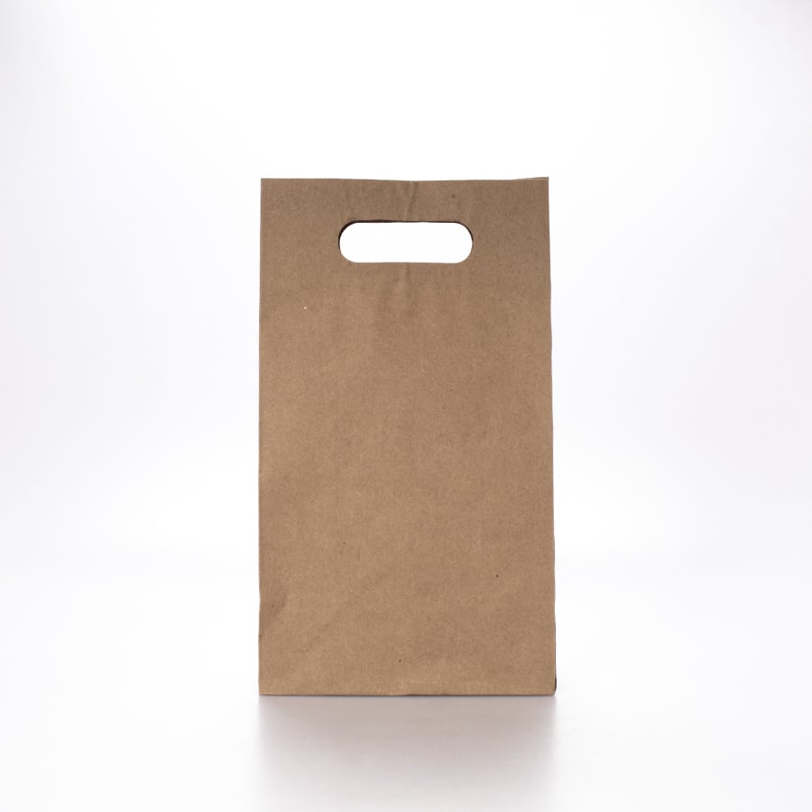 Bolsa con Asa Kraft Med Troquelada 12 Pz
