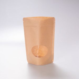 Bolsa Pouch Kraft C/Vtna Ovalada 250 Gr