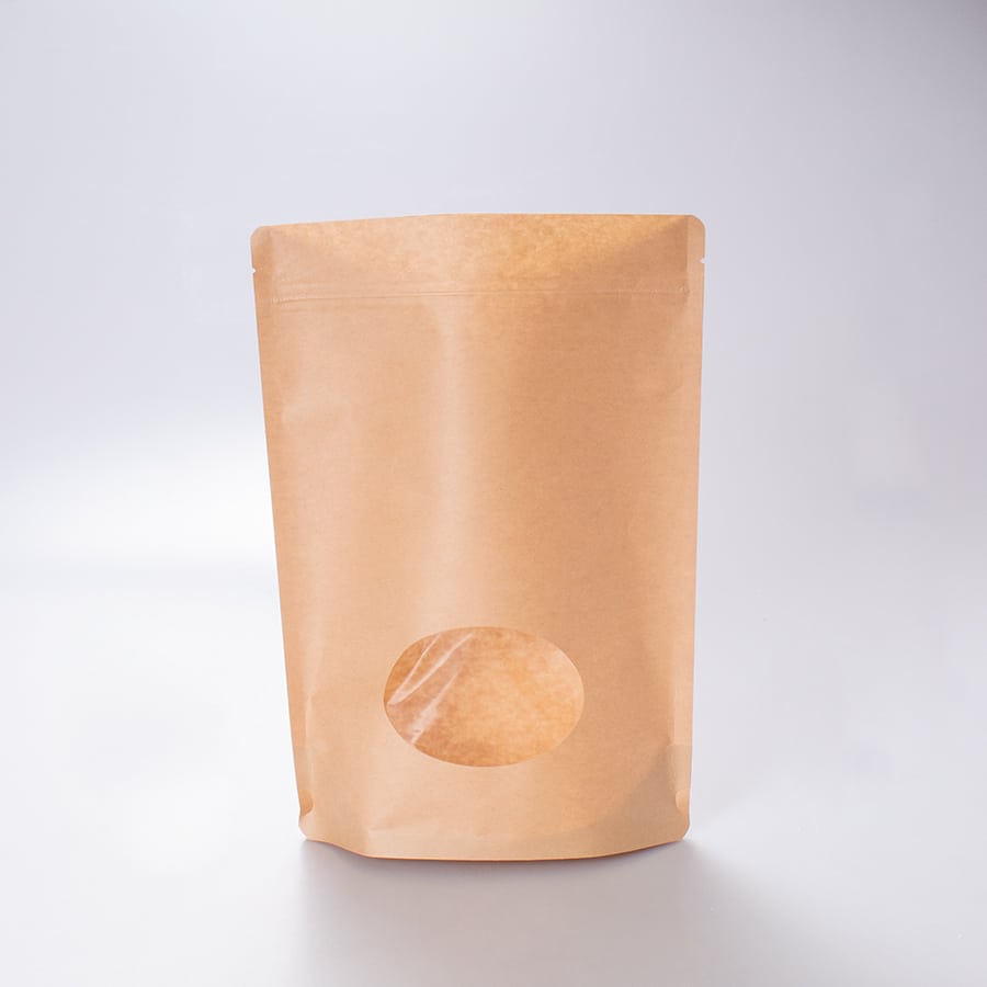 Bolsa Pouch Kraft C/Vtna Ovalada 800 Gr