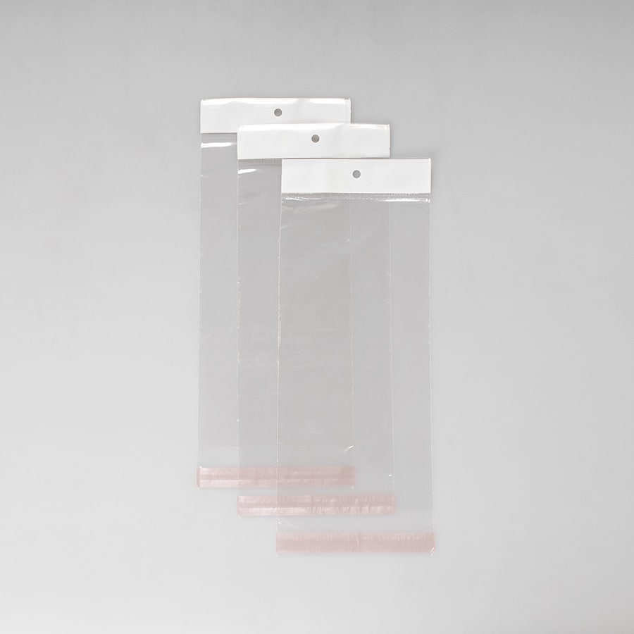 Bolsa de Celofán 11x22+3+3 Cm Adhesiva 100 Pz