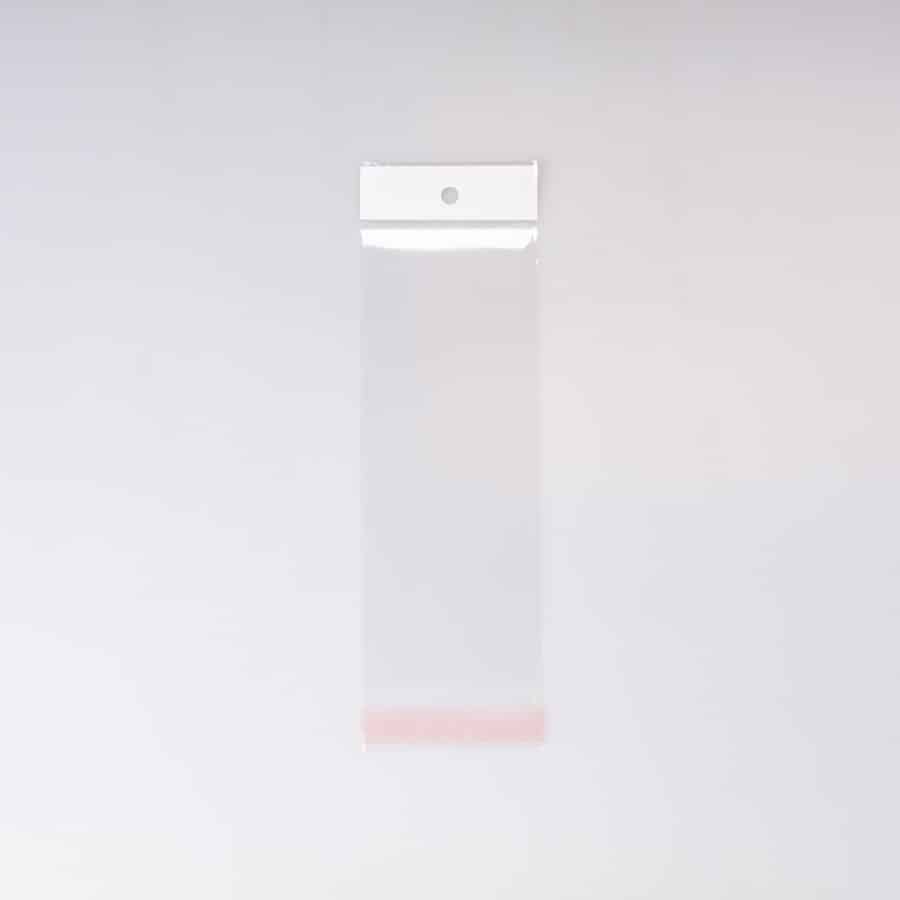 Bolsa de Celofán 8x20+3+3 Cm Adhesiva 100 Pz