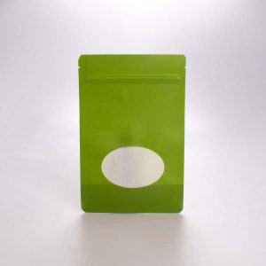 Bolsa de Papel Verde C/Ventana 15.2x23x8 Cm