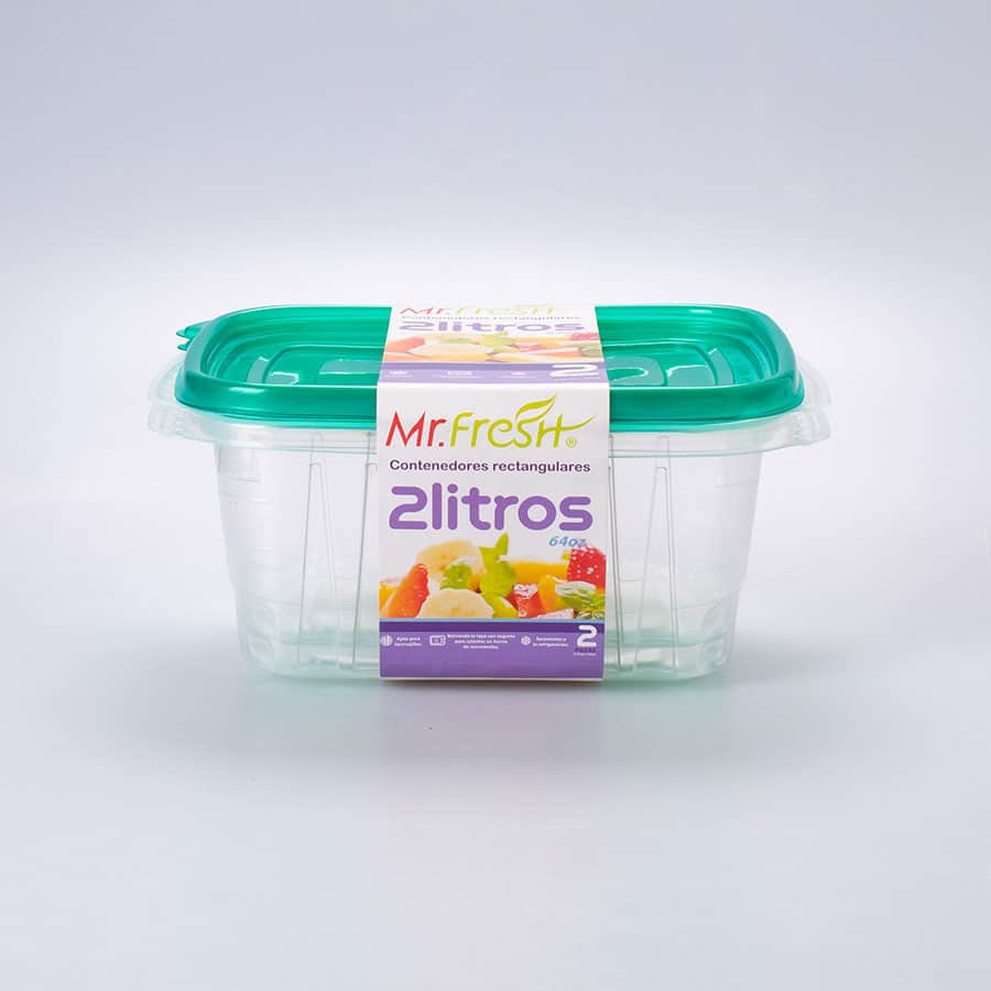 Contenedor Rectangular 2 Lt (64 Oz) 6 Pz