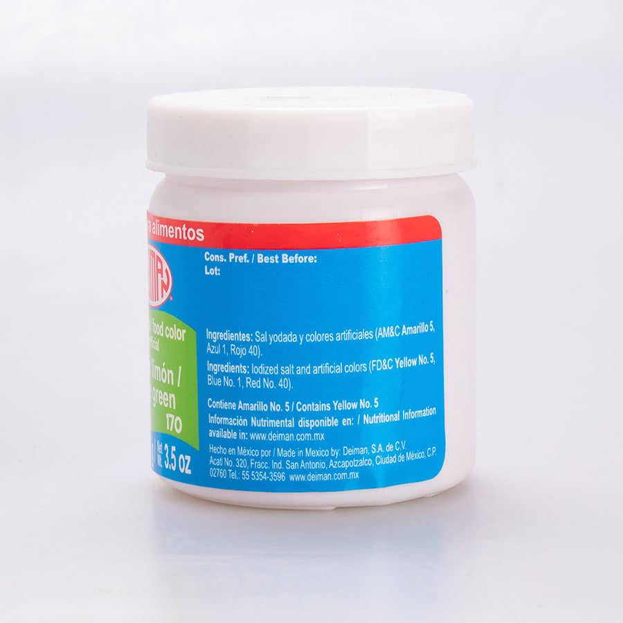 Colorante en Polvo Verde Limón Deiman 100 Gr