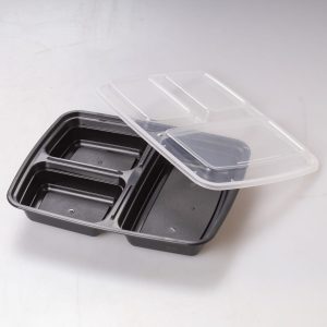 Contenedor Rectangular 3 Div 32 Oz WOW