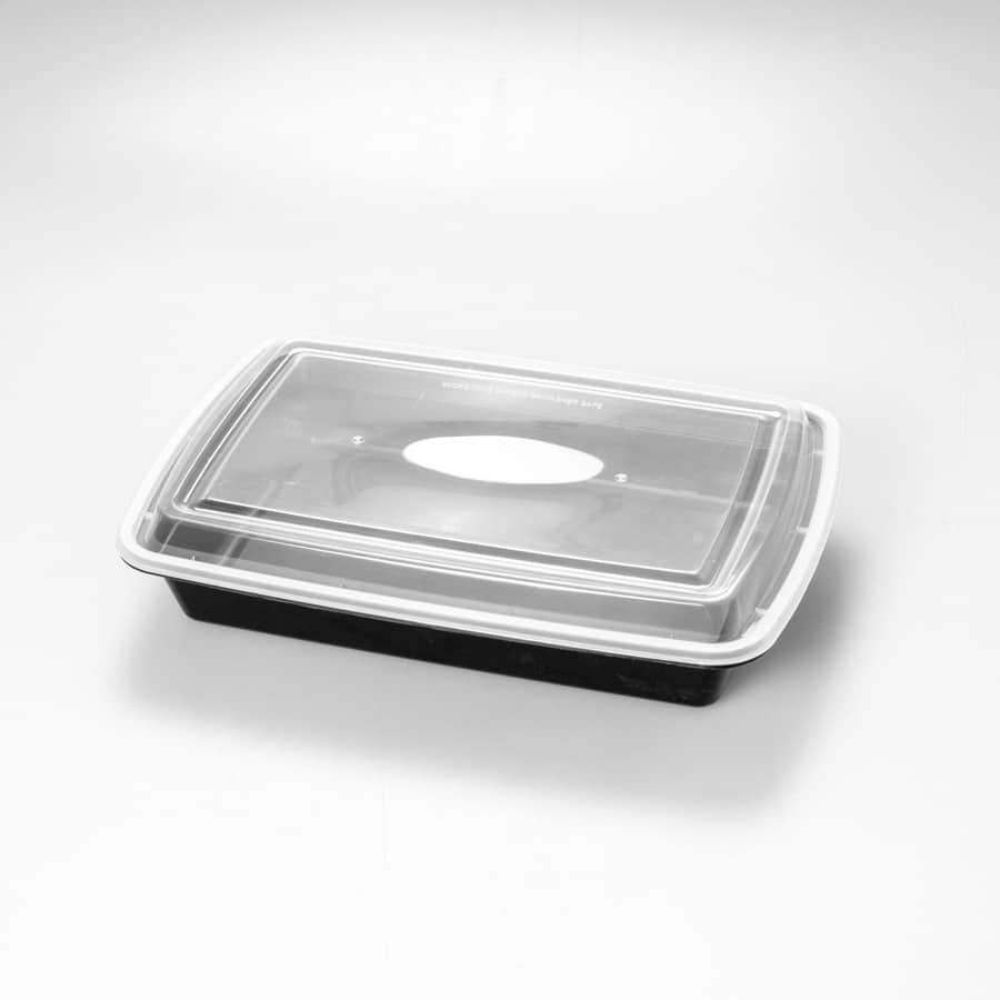 Contenedor Rectangular Negro 58 Oz WOW