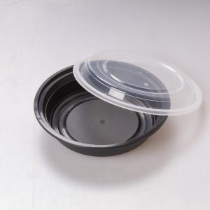 Contenedor Redondo Negro 24 Oz WOW