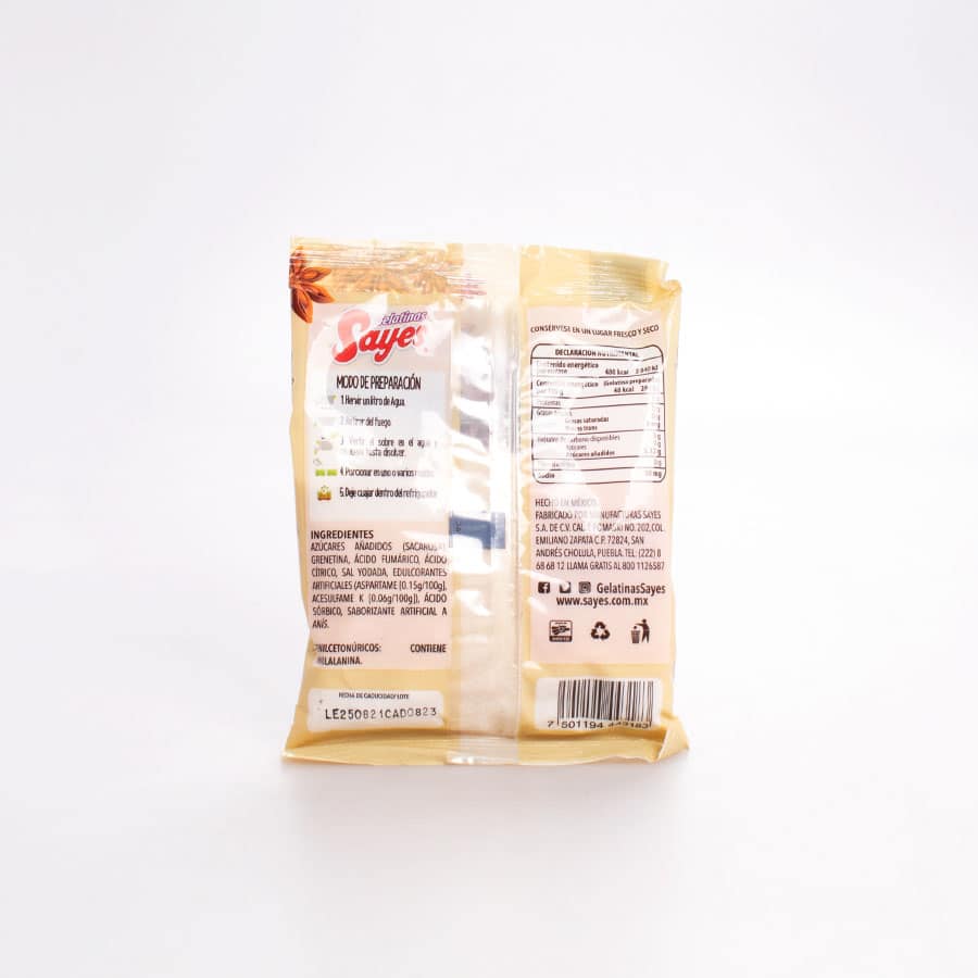 Gelatina Sabor Anis Sayes Agua 120 Gr