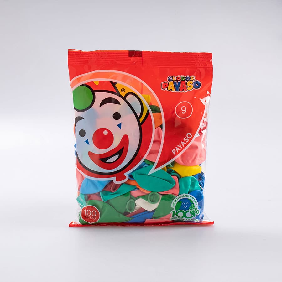 Globo Surtido #9 Payaso 100 Pz