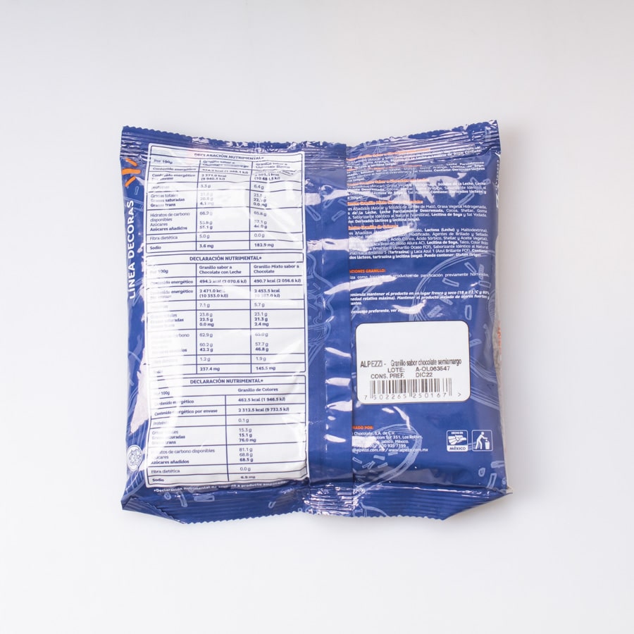 Granillo Sabor Chocolate Semi Amargo Alpezzi 500 Gr