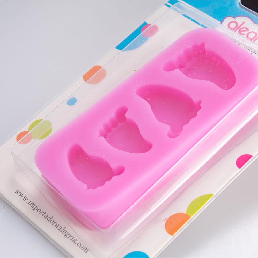 Molde de Silicón Piecitos 4 Cavidades