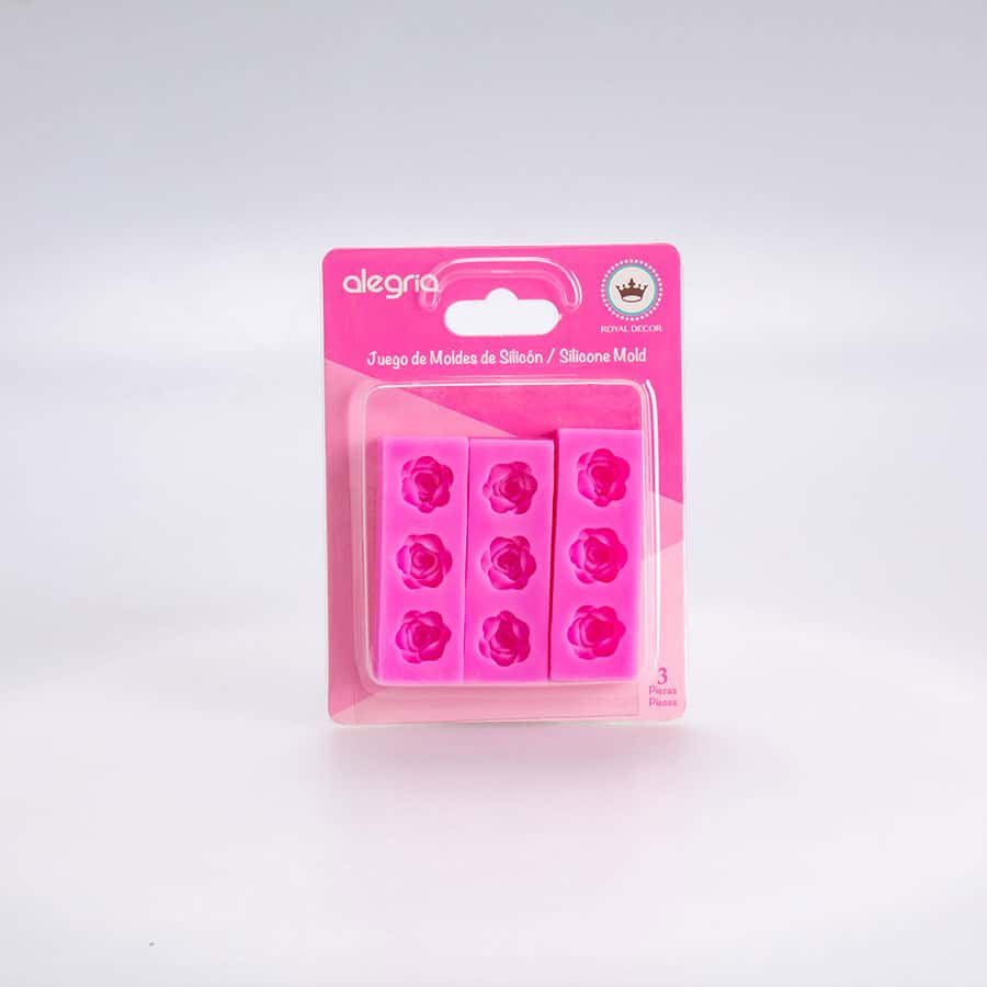 Molde de Silicón Rosas con 3 Cavidades