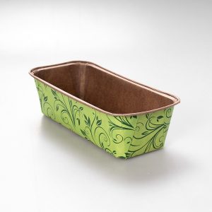 Molde para Panqué Rect de Papel Verde 10 Pz