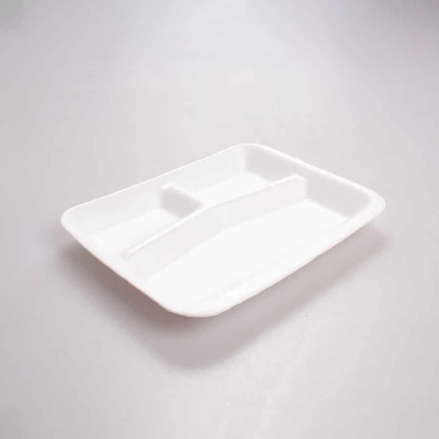 Charola de Unicel 3 Div Convermex 20 Pz