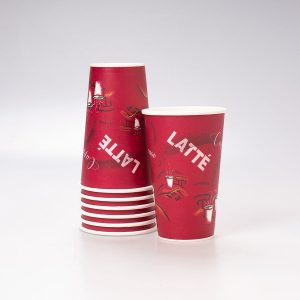 Vaso de Papel Impresión Rojo 16 Oz 50 Pz