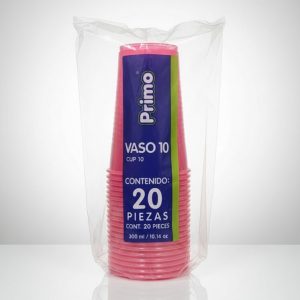 Vaso de cristal neón rosa  20 piezas, Primo 10.14 oz