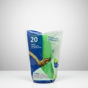 Vaso de cristal neón verde 20 piezas, Primo 16oz