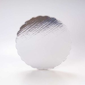 Base de Cartón Plateada Redonda 32 Cm