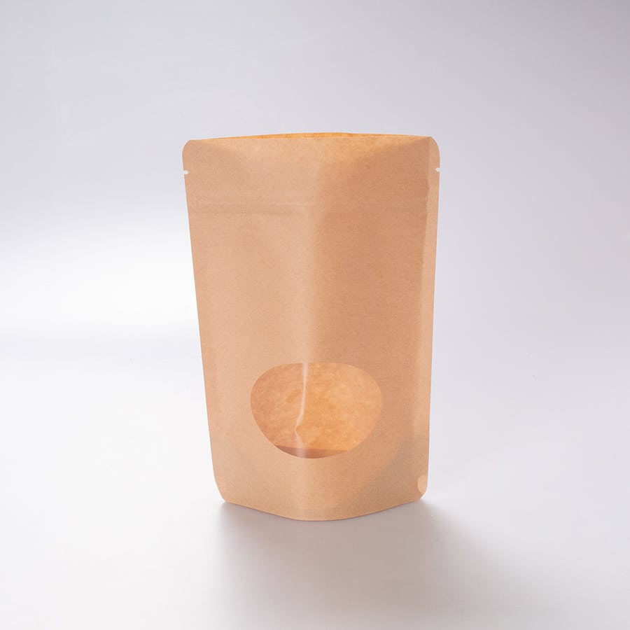 Bolsa Pouch Kraft C/Vtna Ovalada 70 Gr