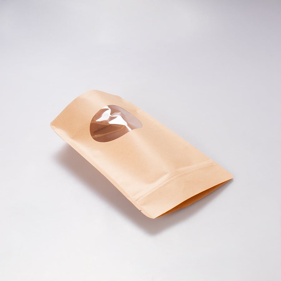 Bolsa Pouch Kraft C/Vtna Ovalada 250 Gr