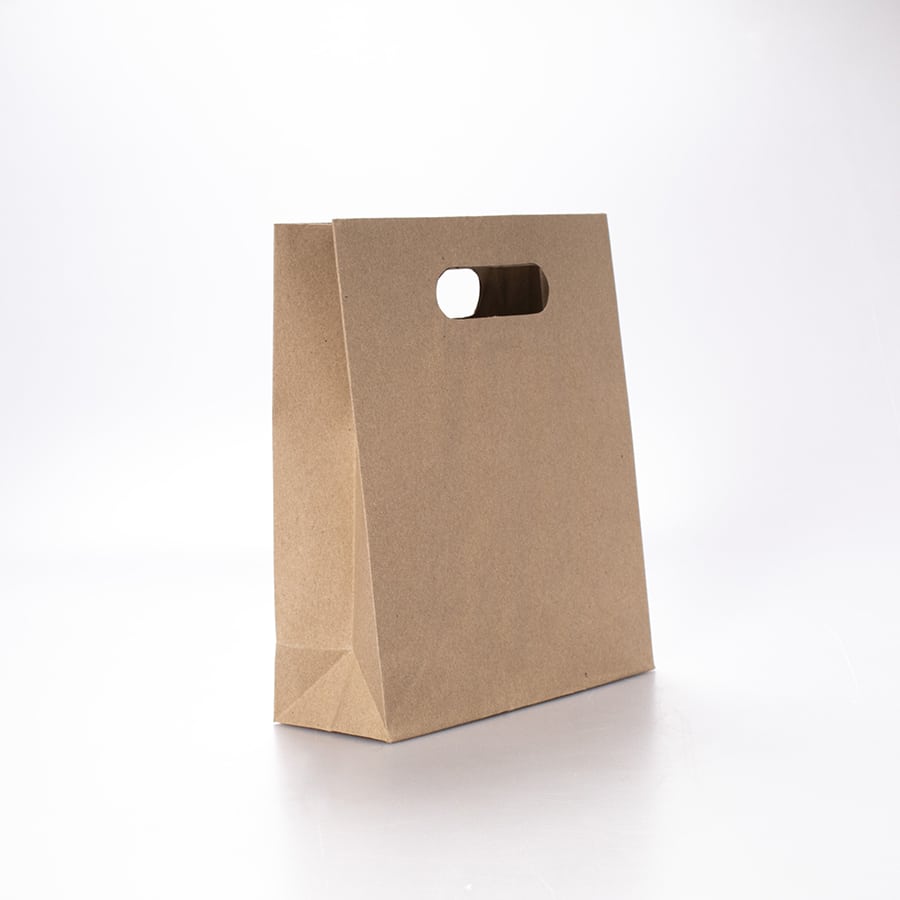 Bolsa con Asa Kraft Chica Troquelada 12 Pz