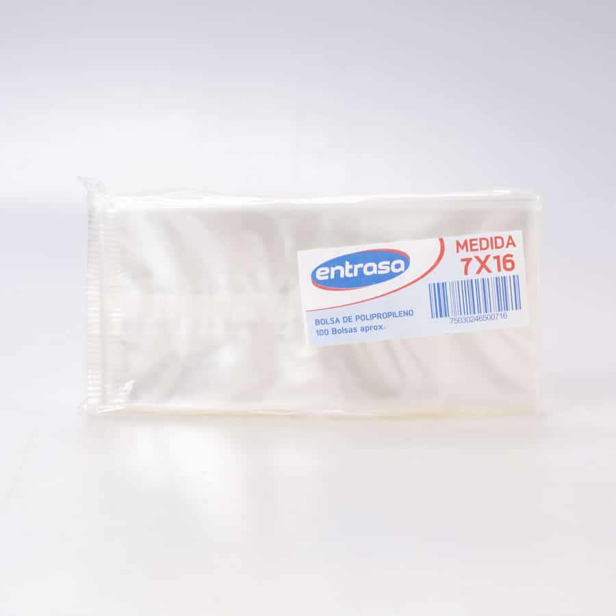 Bolsa de Celofán 7x16 Cm Entrasa 100 Pz