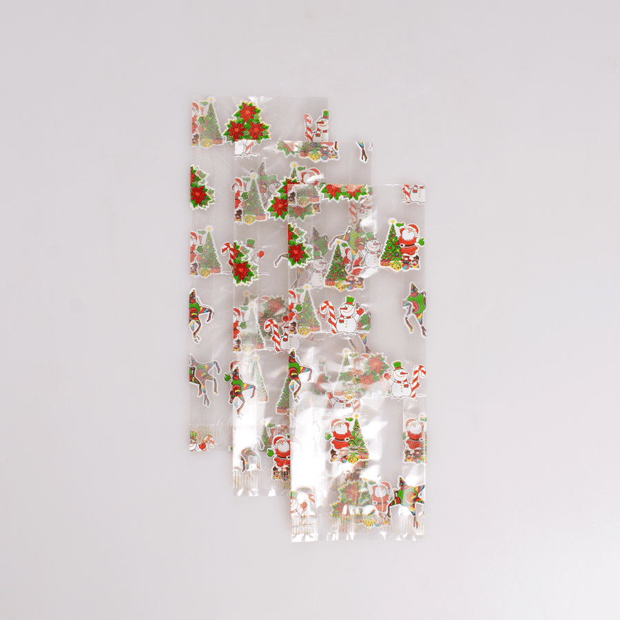 Bolsa de Celofán Navideña 500 Gr 100 Pz