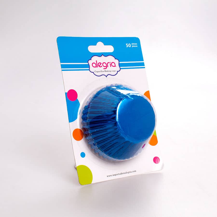 Capacillo Estándar Azul Métalico 50 Pz