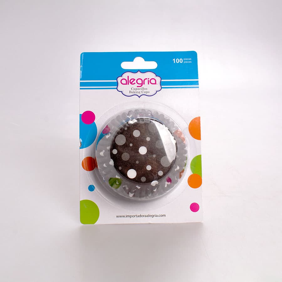 Capacillo Estándar Negro Dots Bco 100 Pz