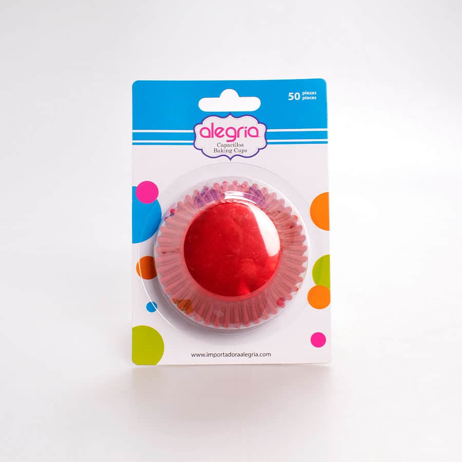 Capacillo Estándar Rojo Metálico 50 Pz