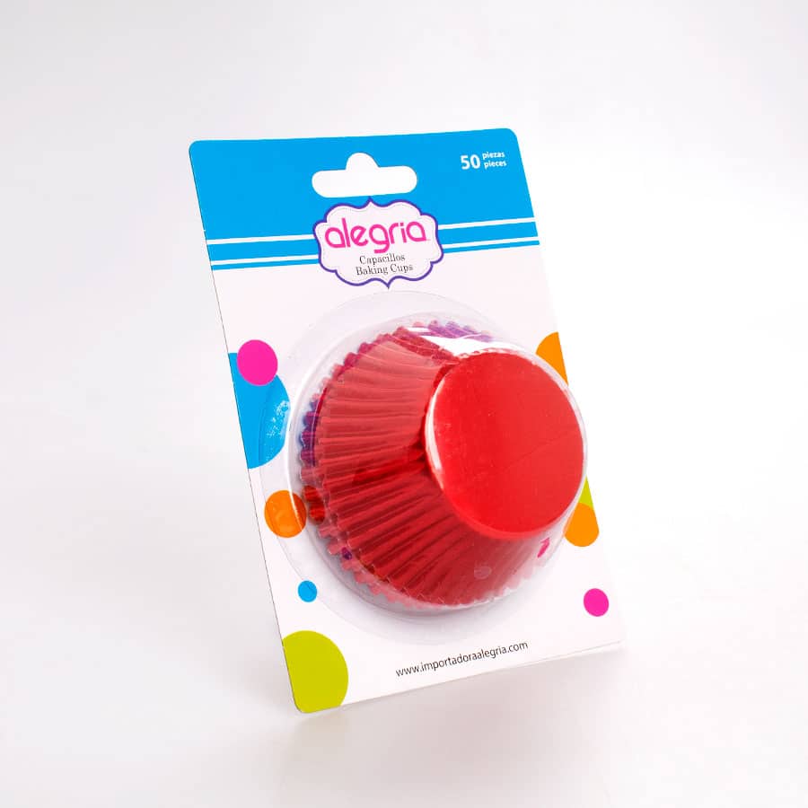 Capacillo Estándar Rojo Metálico 50 Pz