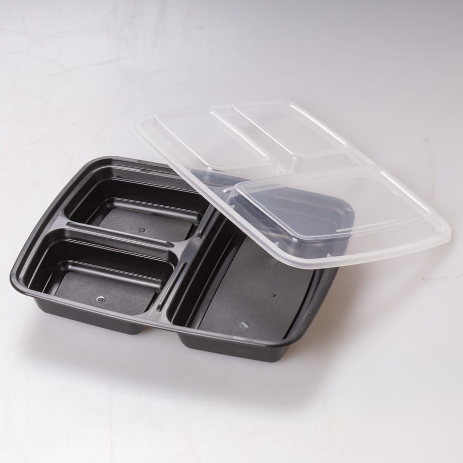 Contenedor Rectangular 3 Div 32 Oz WOW