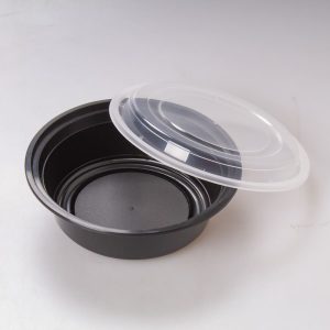 Contenedor Redondo Negro 32 Oz WOW