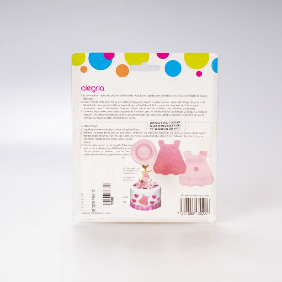Cortador Plástico Forma de Vestido Alegria
