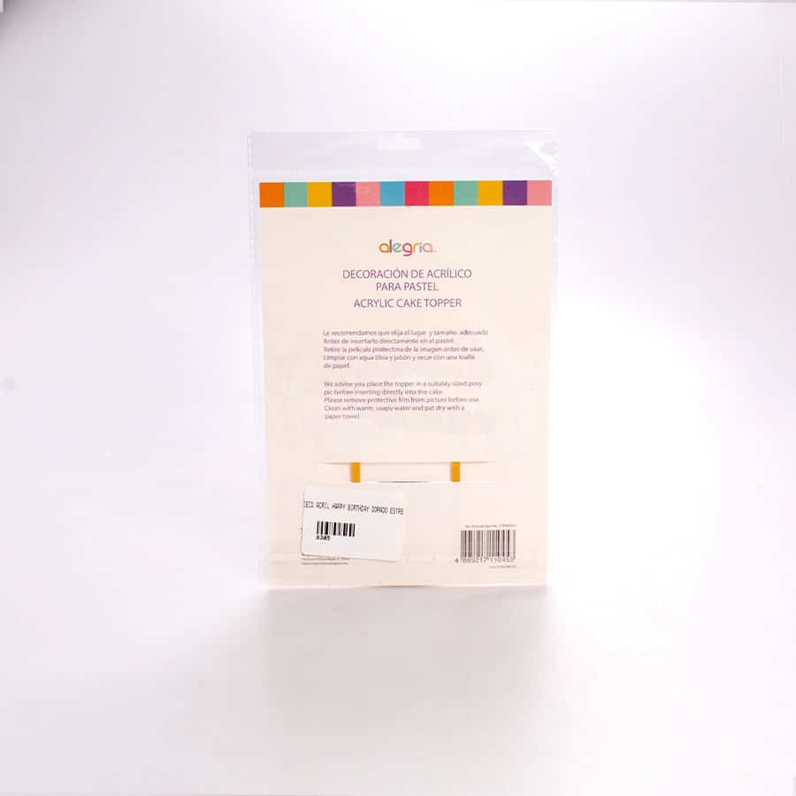 Letrero Acrilico Dorado-Estrellas Happy BirthDay