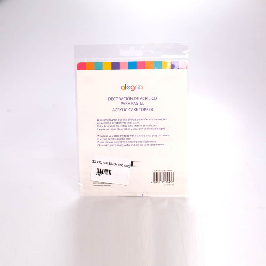 Letrero Acrilico Negro Happy BirthDay