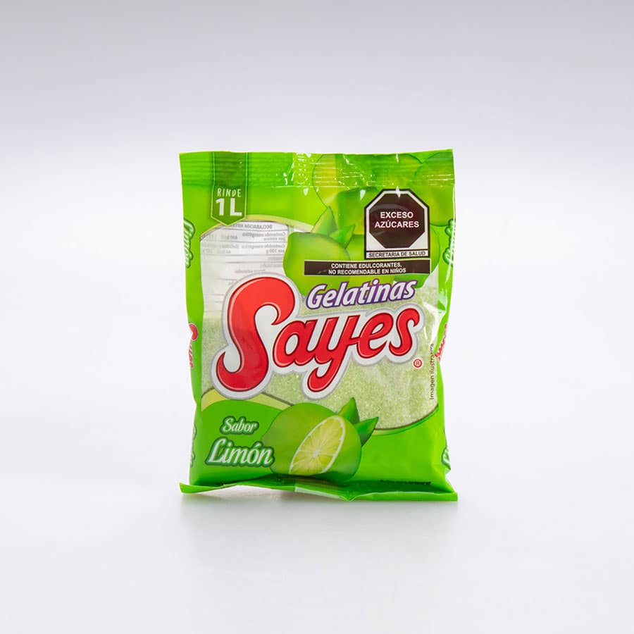 Gelatina Sabor Limón Sayes Agua 120 Gr