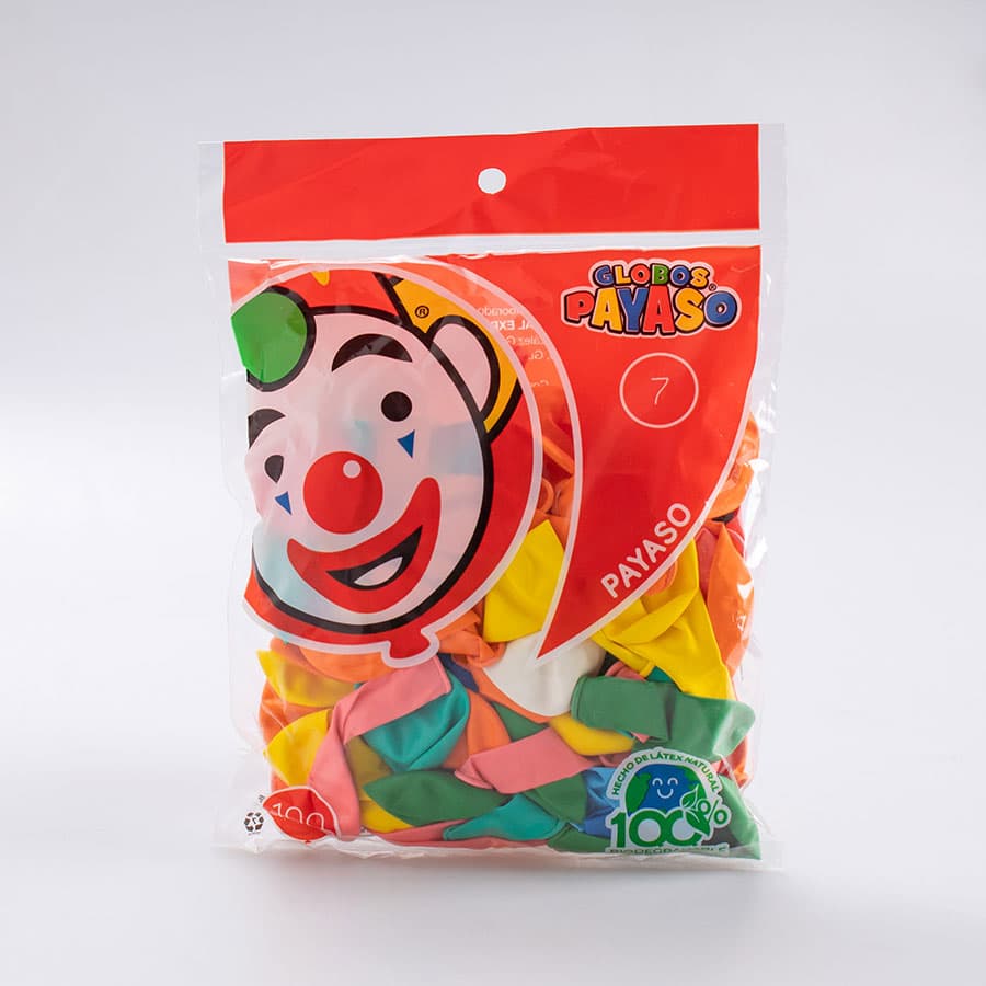 Globo Surtido #7 Payaso 100 Pz